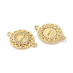 Rack Plating Brass Cubic Zirconia Virgin Mary Connector Charm&nbsp;KK-C084-01B-G