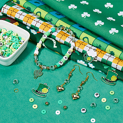 Saint Patrick's Day Theme DIY Alloy Enamel & Polymer Clay Beads Bracelets Making Kits&nbsp;DIY-SP0002-54