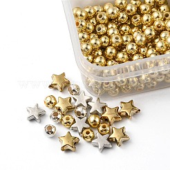500Pcs 4 Style Iron & CCB & ABS Plastic Spacer Beads&nbsp;DIY-YW0006-96