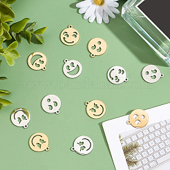 16Pcs 8 Style Ion Plating(IP) 201 Stainless Steel Pendants&nbsp;STAS-DC0006-10