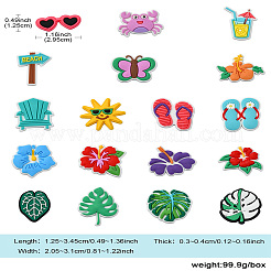 36Pcs 18 Styles Beach Theme PVC Cabochons&nbsp;FIND-CJ0011-23