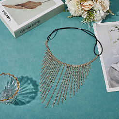 Alloy Rhinestone & Polyester Head Chain&nbsp;AJEW-WH20072-21G
