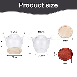 6 Sets 2 Colors Cat's Head Glass Dome Cover&nbsp;AJEW-DR0001-07