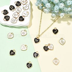 24Pcs 24 Styles Light Gold Plated Alloy Enamel Pendants&nbsp;ENAM-FS0003-87