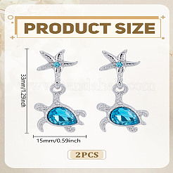 1 Pair Sea Turtle Alloy Dangle Stud Earrings&nbsp;EJEW-LP0003-84