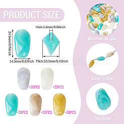 100Pcs 5 Colors Opaque Acrylic Beads&nbsp;OACR-TA0004-98