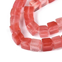 Cherry Quartz Glass Beads Strands&nbsp;G-T139-8x8-37A