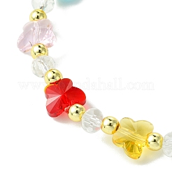 Transparent Glass Butterfly & Imitation Pearl Beaded Stretch Bracelets&nbsp;BJEW-JB10727