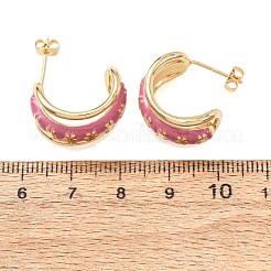 Rack Plating Brass Enamel Stud Earrings&nbsp;KK-CBAB1AF-38B-G