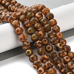 Dyed & Heated Tibetan Style dZi Beads Strands&nbsp;G-P564-A01-01B