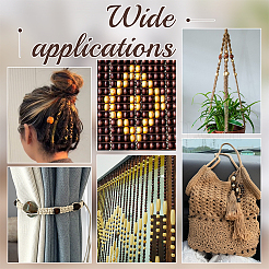 60Pcs 4 Colors Wood Beads&nbsp;WOOD-PH0003-48