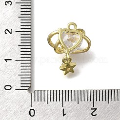 Rack Plating Brass Micro Pave Cubic Zirconia Pendants&nbsp;KK-M014-14G