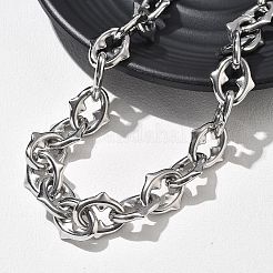 304 Stainless Steel Spiked Oval Link Chain Necklaces for Women Men&nbsp;NJEW-A043-01P