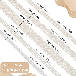 10M 5 Styles Hollow Cotton Lace Flower Ribbons&nbsp;OCOR-UN0001-14