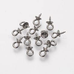 Tarnish Resistant 201 Stainless Steel Screw Eye Pin Peg Bails&nbsp;STAS-L205-18A