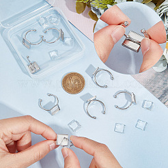 DIY Blank Square Cuff Ring Making Kit&nbsp;DIY-UN0005-39