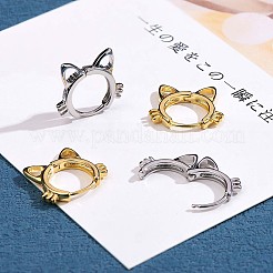 Women Cat Brass Leverback Earrings&nbsp;JE965A