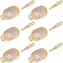 6Pcs Brass Micro Pave Clear Cubic Zirconia Box Clasps&nbsp;KK-BBC0019-66
