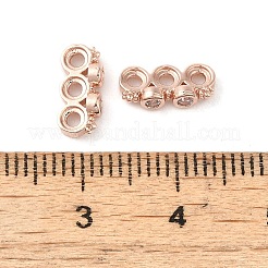 Rack Plating Brass Pave Clear Cubic Zirconia Spacer Bars&nbsp;KK-B088-11B-RG