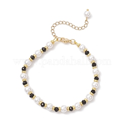 Shell Pearl & Dyed Natural Malaysia Jade Round Beaded Bracelets for Women&nbsp;BJEW-JB12031-02