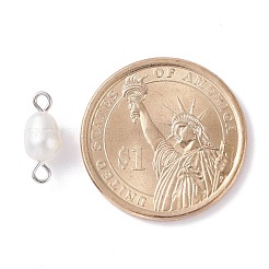 Natural Cultured Freshwater Pearl Bead Links Connectors&nbsp;PALLOY-JF01152
