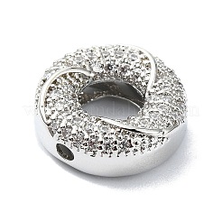 Rack Plating Brass Micro Pave Clear Cubic Zirconia Beads&nbsp;KK-U014-03P