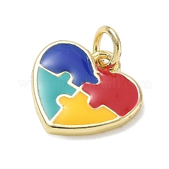 Brass with Enamel Charms&nbsp;KK-CBAD872-04G