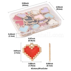 48Pcs 6 Colors Alloy Enamel Pendants&nbsp;ENAM-FS0003-60