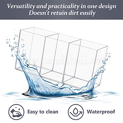 1Pc Large Capacity Transparent Plastic 3 Grids Pen Holder&nbsp;CON-DC0001-21
