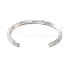 Non-Tarnish 304 Stainless Steel Twisted Open Cuff Bangles for Women&nbsp;BJEW-B097-01P