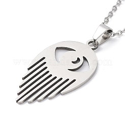 Non-Tarnish 201 Stainless Steel Eye Pendant Necklace with Cable Chains&nbsp;NJEW-Q317-01P
