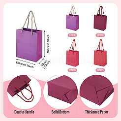 8Pcs 4 Colors Rectangle Paper Gift Bags with Handles&nbsp;CARB-TA0001-18A