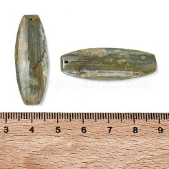 Natural Indian Green Line Jasper Pendants&nbsp;G-Z151-02E