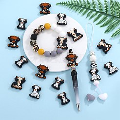 12Pcs 4 Styles Cattle Silicone Focal Beads&nbsp;SIL-SZ0002-79
