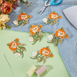 6Pcs Flower Polyester & Cotton Computerized Embroidery Iron on/Sew on Patches&nbsp;PATC-HY0001-91A