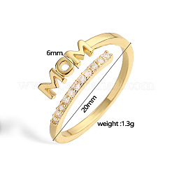 Mother's Day Brass Micro Pave Clear Cubic Zirconia Finger Rings&nbsp;WG2E367-01
