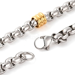304 Stainless Steel Box Chain Necklaces for Women&nbsp;NJEW-G140-03GP