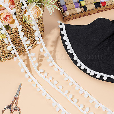 Polyester Pom Pom Ball Tassel Lace Ribbon&nbsp;DIY-WH0683-64-1