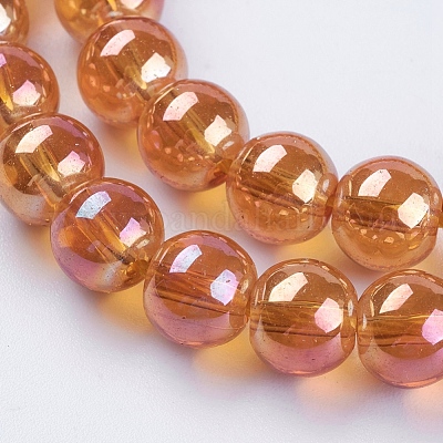 Electroplate Glass Beads Strands&nbsp;GLAA-K025-FR-10mm-A-1