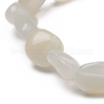 Natural White Moonstone Stretch Beaded Bracelets&nbsp;BJEW-K213-C02-1