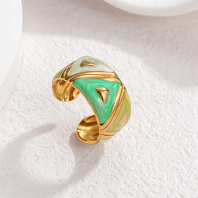 Wholesale 304 Stainless Steel Enamel Cuff Open Rings - Pandahall.com