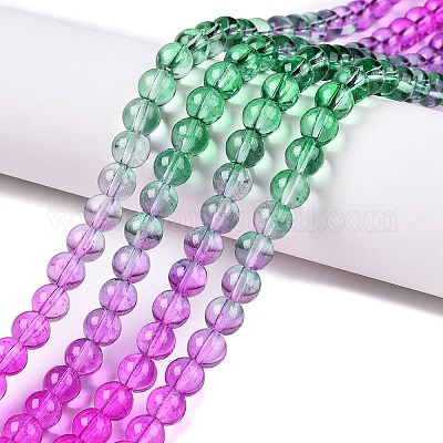Baking Paint Transparent Glass Beads&nbsp;X-DGLA-M001-8mm-06-1