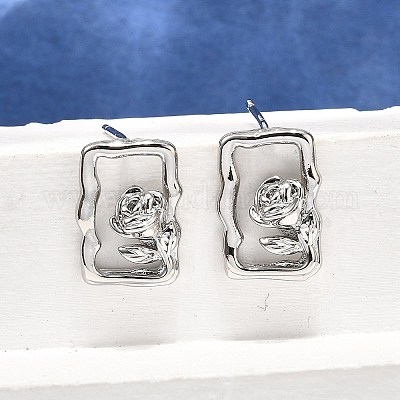 Brass Stud Earrings&nbsp;EJEW-G432-01P-1