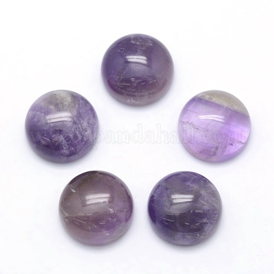 Natural Amethyst Cabochons&nbsp;G-P393-R39-12mm-1