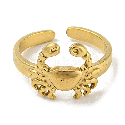 304 Stainless Steel Open Cuff Ring&nbsp;RJEW-C067-09G-1