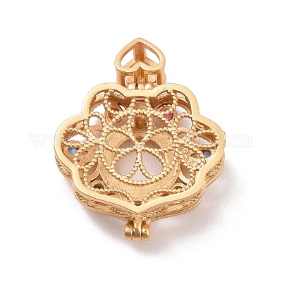 Brass Micro Pave Colorful Cubic Zirconia Locket Pendants&nbsp;KK-G390-29MG-1