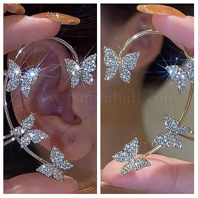 Alloy Rhinestone Cuff Earrings&nbsp;FS-WGFB378-06-1
