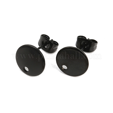 Ion Plating(IP) 304 Stainless Steel Stud Earring Findings STAS-P198-25-10mm-B-1