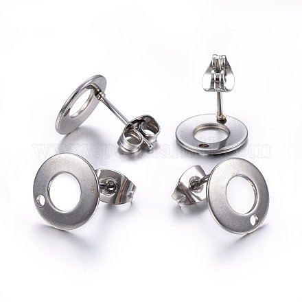 Non-Tarnish 304 Stainless Steel Stud Earring Findings STAS-H472-01P-1