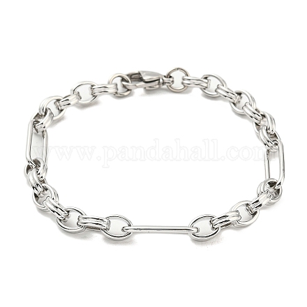 Non-Tarnish 304 Stainless Steel Figaro Chain Bracelet BJEW-C042-01P-1